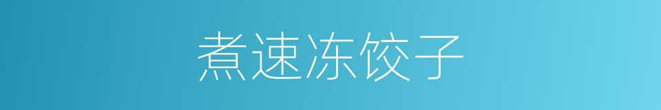 煮速冻饺子的同义词