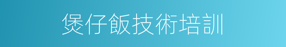 煲仔飯技術培訓的同義詞