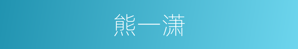 熊一潇的同义词