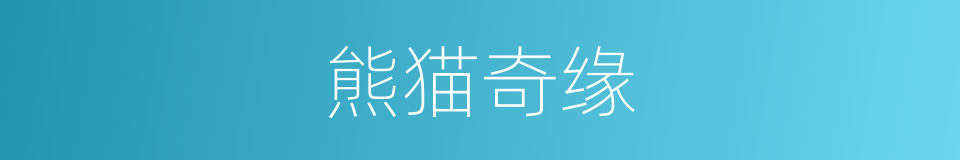 熊猫奇缘的同义词