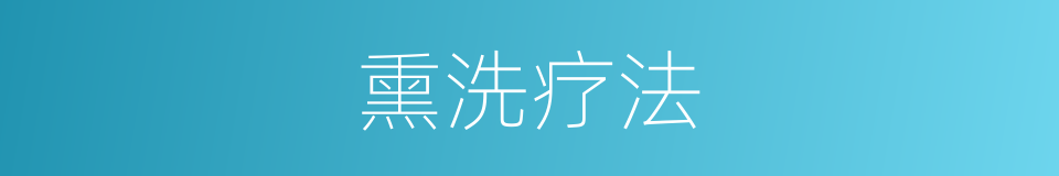 熏洗疗法的意思