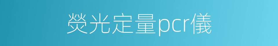 熒光定量pcr儀的同義詞