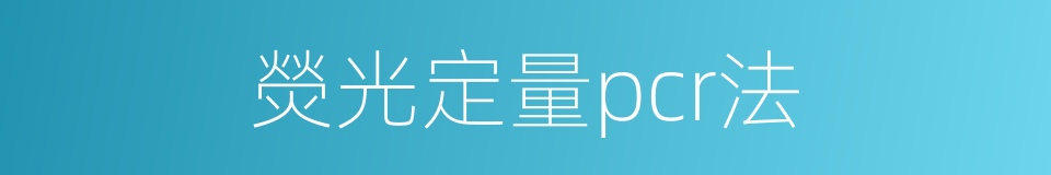 熒光定量pcr法的同義詞