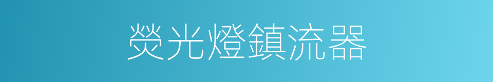 熒光燈鎮流器的同義詞