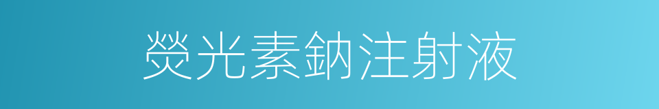 熒光素鈉注射液的同義詞