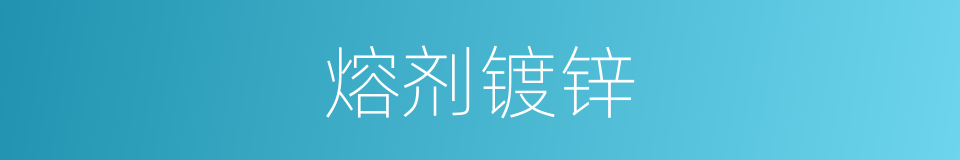 熔剂镀锌的同义词