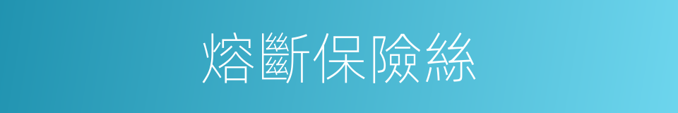 熔斷保險絲的同義詞