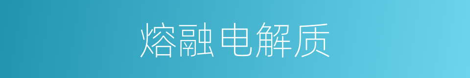熔融电解质的同义词
