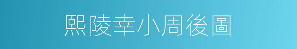 熙陵幸小周後圖的同義詞