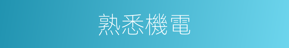 熟悉機電的同義詞