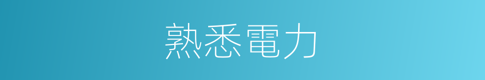 熟悉電力的同義詞