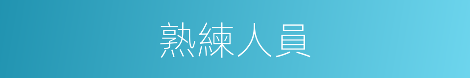 熟練人員的同義詞