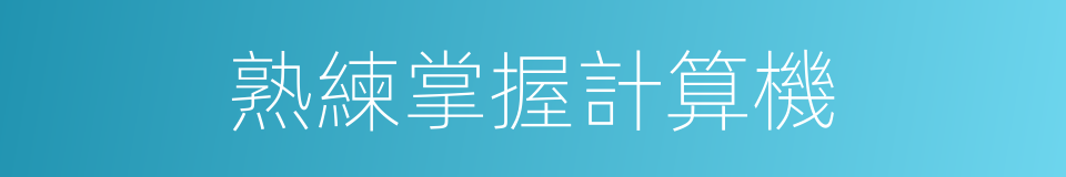 熟練掌握計算機的同義詞