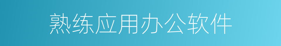 熟练应用办公软件的同义词
