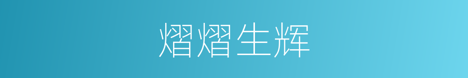 熠熠生辉的意思
