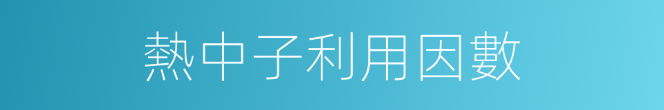 熱中子利用因數的同義詞