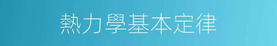 熱力學基本定律的同義詞