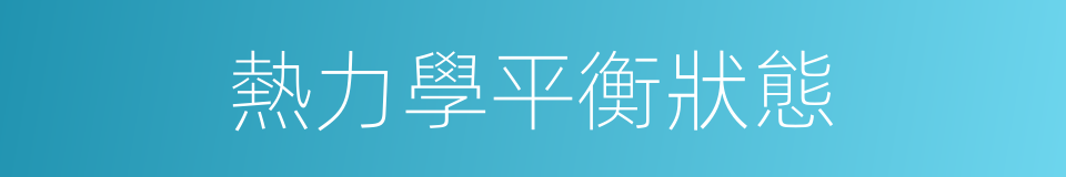 熱力學平衡狀態的同義詞