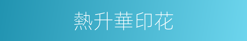 熱升華印花的同義詞