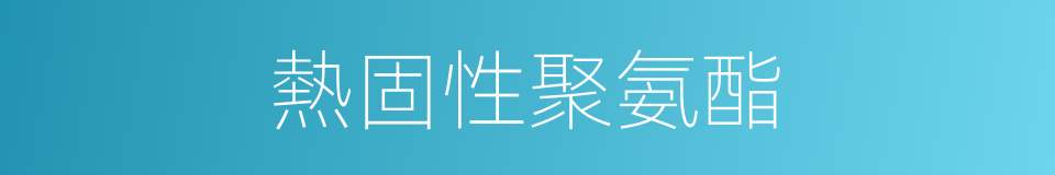 熱固性聚氨酯的同義詞