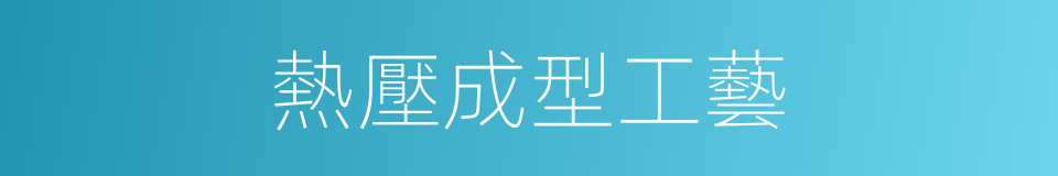 熱壓成型工藝的同義詞
