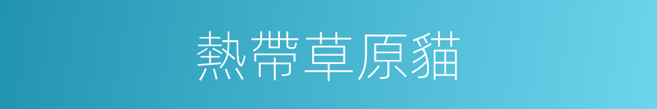 熱帶草原貓的同義詞