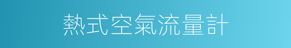 熱式空氣流量計的同義詞