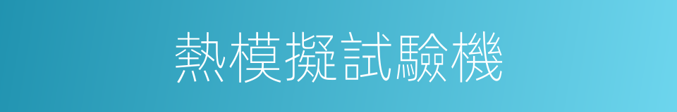 熱模擬試驗機的同義詞