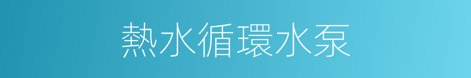 熱水循環水泵的同義詞