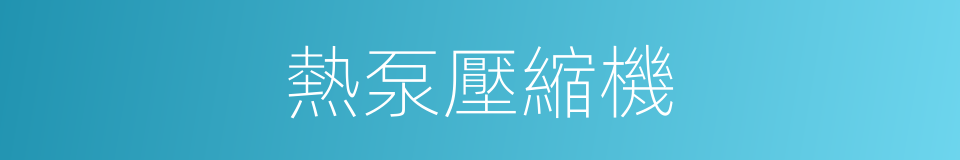 熱泵壓縮機的同義詞