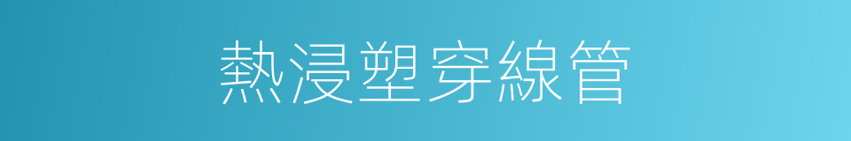 熱浸塑穿線管的同義詞