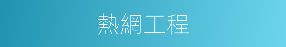 熱網工程的同義詞