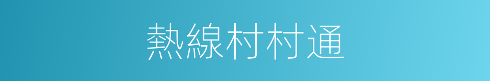 熱線村村通的同義詞