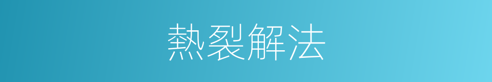 熱裂解法的同義詞