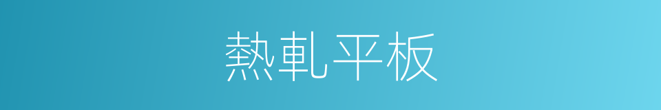 熱軋平板的同義詞