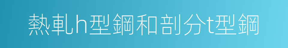 熱軋h型鋼和剖分t型鋼的同義詞