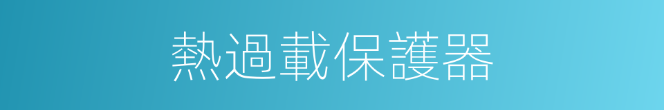 熱過載保護器的同義詞