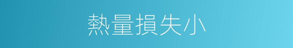 熱量損失小的同義詞