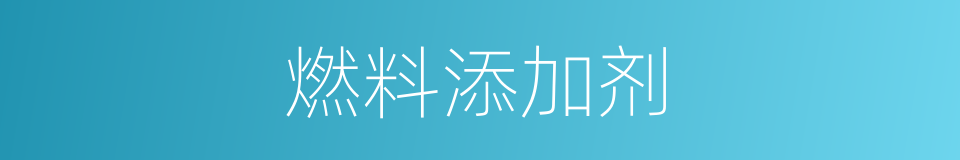 燃料添加剂的同义词