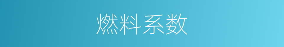 燃料系数的同义词
