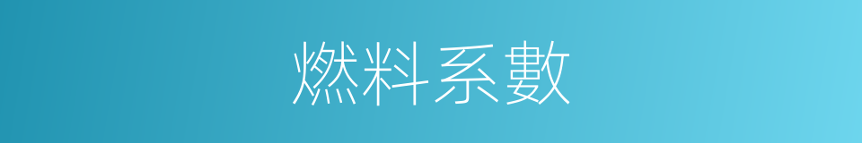 燃料系數的同義詞