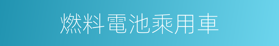 燃料電池乘用車的同義詞