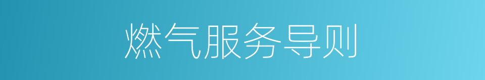 燃气服务导则的同义词