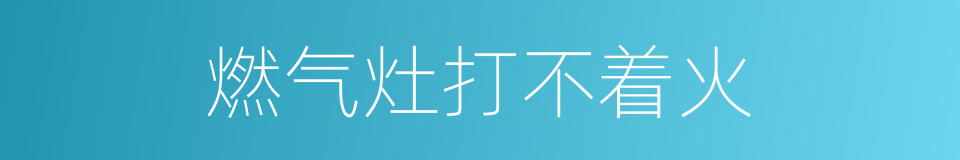 燃气灶打不着火的同义词