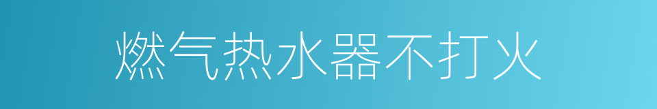 燃气热水器不打火的同义词