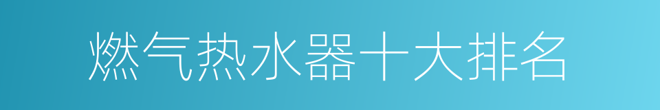 燃气热水器十大排名的同义词