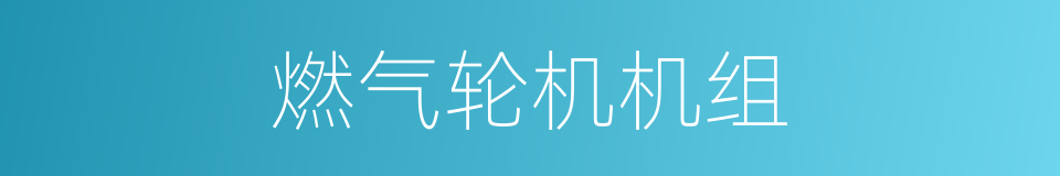 燃气轮机机组的同义词