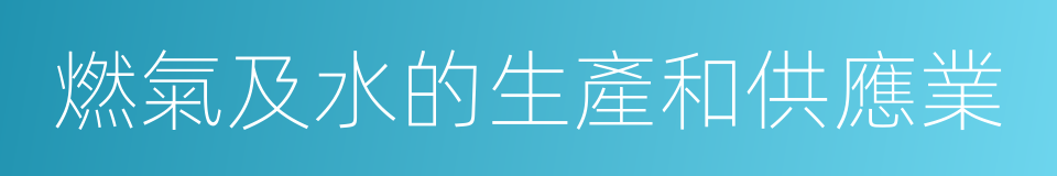 燃氣及水的生產和供應業的同義詞