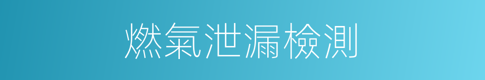 燃氣泄漏檢測的同義詞