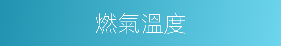 燃氣溫度的同義詞